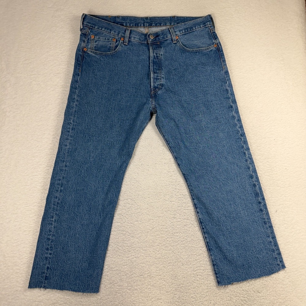 Levi's 501 Original Fit 38 Tag (Fits 38x25) Straight Jeans Men's Blue Button Fly
